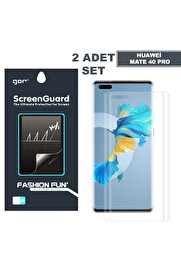 CepteToptan Gor Huawei Mate 40 Pro 3D Kavisli Full Kaplama Darbe Emici Ekran Koruyucu 2 Adet - DROPX9264-2200