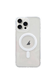 CepteToptan ALLY iPhone 15 Pro Max Magsafe Uyumlu Manyetik Şeffaf Silikon Kılıf-(1903) - DROPX6407-1139
