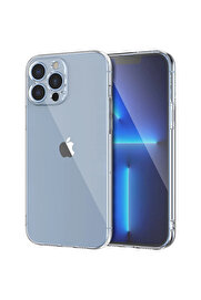 CepteToptan Ally Space iPhone 13 Pro 6.1inç Kamera Korumalı Premium Silikon Şeffaf Kılı - DROPX2508-8505