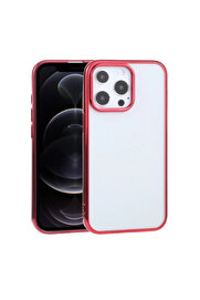 CepteToptan İPhone 13 Pro Max 6.7inç Uyumlu Lazer Kaplama Renkli Kenar Şeffaf Kılıf-(1903) - Dropx8237-7562