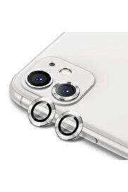 gizmurstore ALLY İPhone 11 6.1 3D Metal Çerçeveli Kamera Lens Koruyucu-(5775) - GMS6831-8659