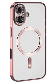 Toptan Bulurum iPhone 16 Kılıf Kross Magneticsafe Kapak - Pembe