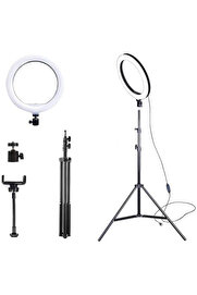 feifei ALLY 10 İnch Halka Led Tripod(1.30M)Youtuber Video Selfie Stüdyo Makyaj Işığı- - HBY6197-5524