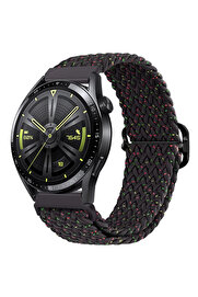 CepteToptan ALLY 22MM Gear S3 Watch 4 -Gt2 GT2E 46MM Japon Tokalı Elastik Kayış Kordon-(1 - DROPX4691-9153