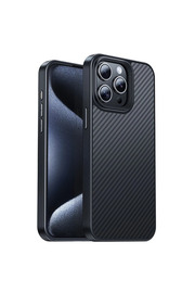 CepteToptan iPhone 15 Pro Uyumlu AS7 Kevlar Kılıf Manyetik Magsafeli Telefon Kılıfı-(1903 - DROPX8360-9322