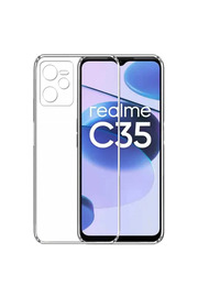 Najmaddin Ally Realme C35 Uyumlu Kılıf Kamera Korumalı Ultra İnce Şeffaf Silikon Kılıf-(5775) - HRN7062-2322