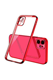 CepteToptan iPhone 12 Mini 5.4inç Renkli Kenar Şeffaf Kılıf Kamera Korumalı Kılıf-(19 - DROPX2537-7336