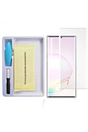 CepteToptan Ally Sm Galaxy Note 20 Full Uv Liquid+Uv Işık 3d Kırılmaz Cam Ekran Koruyucu - DROPX5494-4734