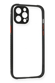 Toptan Bulurum iPhone 12 Pro Kılıf Miami Şeffaf Silikon - Siyah