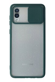 CepteToptan Samsung Galaxy A02 Kılıf Palm Buzlu Kamera Sürgülü Silikon - Yeşil - DROPX1425-2544