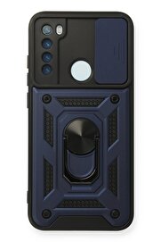 CepteToptan Xiaomi Redmi Note 8 Kılıf Pars Lens Yüzüklü Silikon - Lacivert - DROPX4793-6701