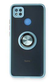CepteToptan Xiaomi Redmi 9C Kılıf Montreal Yüzüklü Silikon Kapak - Buz Mavi - DROPX9084-5797