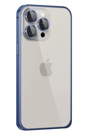 CepteToptan iPhone 15 Pro Max Metal Bumper Mat Kapak - Lacivert - DROPX8277-9779