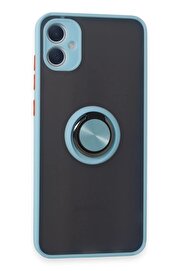 CepteToptan Samsung Galaxy A05 Kılıf Montreal Yüzüklü Silikon Kapak - Buz Mavi - DROPX3211-9561