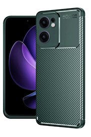 CepteToptan Oppo Reno 13F Kılıf Auto Focus Karbon Kapak - Koyu Yeşil - DROPX5131-4484