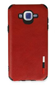 CepteToptan Samsung Galaxy J7 Kılıf Loop Deri Silikon - Kırmızı - DROPX7501-5354