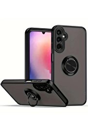 CepteToptan Samsung Galaxy A05S Kılıf Montreal Yüzüklü Silikon Kapak - Siyah - DROPX8301-1310