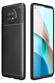 CepteToptan Xiaomi Redmi Note 9 5G Kılıf Auto Focus Karbon Kapak - Siyah - DROPX2297-2675