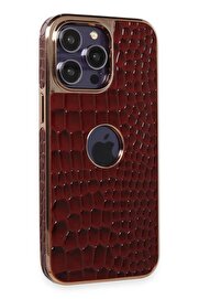 CepteToptan iPhone 13 Pro Max Kılıf Snake Kapak - Bordo - DROPX1197-9013
