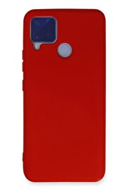 CepteToptan Realme C15 Kılıf Nano içi Kadife Silikon - Kırmızı - DROPX1749-5861