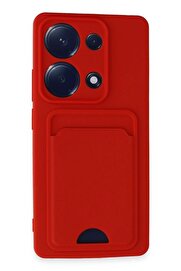 CepteToptan Xiaomi Redmi Note 13 Pro 4G Kılıf Kelvin Kartvizitli Silikon - Kırmızı - DROPX5188-9112