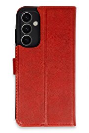 CepteToptan Samsung Galaxy A25 5G Kılıf Trend S Plus Kapaklı Kılıf - Kırmızı - DROPX8186-8794