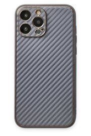 CepteToptan iPhone 13 Pro Kılıf Coco Karbon Silikon - Gri - DROPX5407-8005