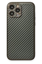 CepteToptan iPhone 13 Pro Max Kılıf Coco Karbon Silikon - Füme - DROPX4910-1183