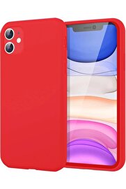 CepteToptan iPhone 11 Kılıf First Silikon - Kırmızı - DROPX2394-1955