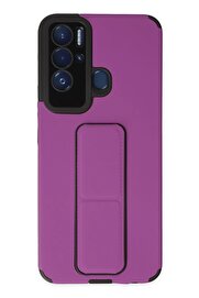 CepteToptan Tecno Pova Neo Kılıf Mega Standlı Silikon - Mor - DROPX1588-5982