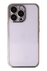 CepteToptan iPhone 13 Pro Max Kılıf Lensli Silikon - Gold - DROPX4344-4418