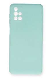 CepteToptan Samsung Galaxy M51 Kılıf Nano içi Kadife Silikon - Turkuaz - DROPX3387-9475