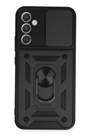 CepteToptan Samsung Galaxy A34 5G Kılıf Pars Lens Yüzüklü Silikon - Siyah - DROPX9586-6442