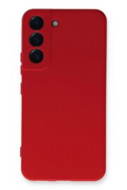 CepteToptan Samsung Galaxy S22 Plus Kılıf Nano içi Kadife Silikon - Kırmızı - DROPX5298-2420