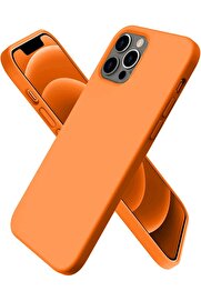 CepteToptan iPhone 12 Pro Max Kılıf First Silikon - Turuncu - DROPX8639-5016