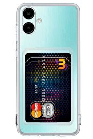 CepteToptan Samsung Galaxy A06 Kılıf Kart Şeffaf Silikon - Şeffaf - DROPX5125-1747