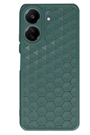 CepteToptan Xiaomi Redmi 13C Kılıf Petek Silikon Kapak - Koyu Yeşil - DROPX9964-1777