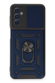 CepteToptan Samsung Galaxy A14 4G Kılıf Pars Lens Yüzüklü Silikon - Lacivert - DROPX4286-1646
