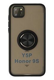 CepteToptan Huawei Y5P Kılıf Montreal Yüzüklü Silikon Kapak - Siyah - DROPX7839-3523