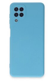 CepteToptan Samsung Galaxy A22 Kılıf Nano içi Kadife Silikon - Mavi - DROPX5823-7979