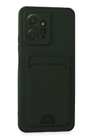 CepteToptan Xiaomi Redmi Note 12 4G Kılıf Kelvin Kartvizitli Silikon - Koyu Yeşil - DROPX4093-3825