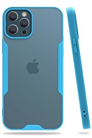 CepteToptan iPhone 12 Pro Max Kılıf Platin Silikon - Mavi - DROPX6595-2788
