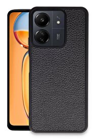 CepteToptan Xiaomi Redmi 13C Kılıf Aras Deri Kapak - Siyah - DROPX9442-1588