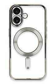 CepteToptan iPhone 16 Plus Kılıf Kross Magneticsafe Kapak - Gümüş - DROPX8738-7288