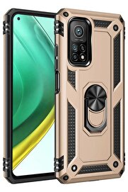 CepteToptan Xiaomi Mi 10T Pro Kılıf Sofya Yüzüklü Silikon Kapak - Gold - DROPX9819-7279