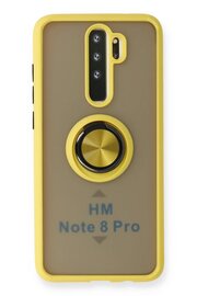 CepteToptan Xiaomi Redmi Note 8 Pro Kılıf Montreal Yüzüklü Silikon Kapak - Sarı - DROPX4626-7207
