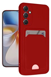CepteToptan Samsung Galaxy S24 FE Kılıf Kelvin Kartvizitli Silikon - Kırmızı - DROPX5326-7348