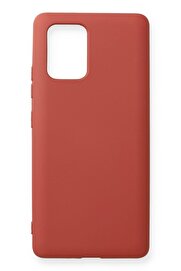 CepteToptan Samsung Galaxy A91 / S10 Lite Kılıf Nano içi Kadife Silikon - Kiremit - DROPX4188-5390