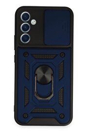 CepteToptan Samsung Galaxy A34 5G Kılıf Pars Lens Yüzüklü Silikon - Lacivert - DROPX4685-6316
