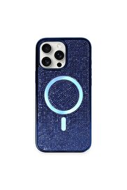 CepteToptan iPhone 16 Pro Kılıf Diamond Magsafe Kapak - Lacivert - DROPX7998-2248
